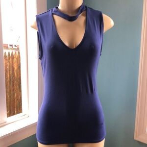 White House Black Market Choker Sleevless Top